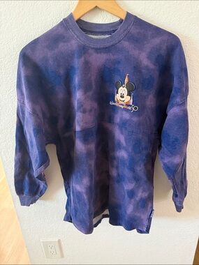 Disney Purple Tie-Dye Walt Disney World Mickey Crewneck